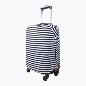 Protection de bagage décor rayé - 50 x 55 cm - Noir et blanc