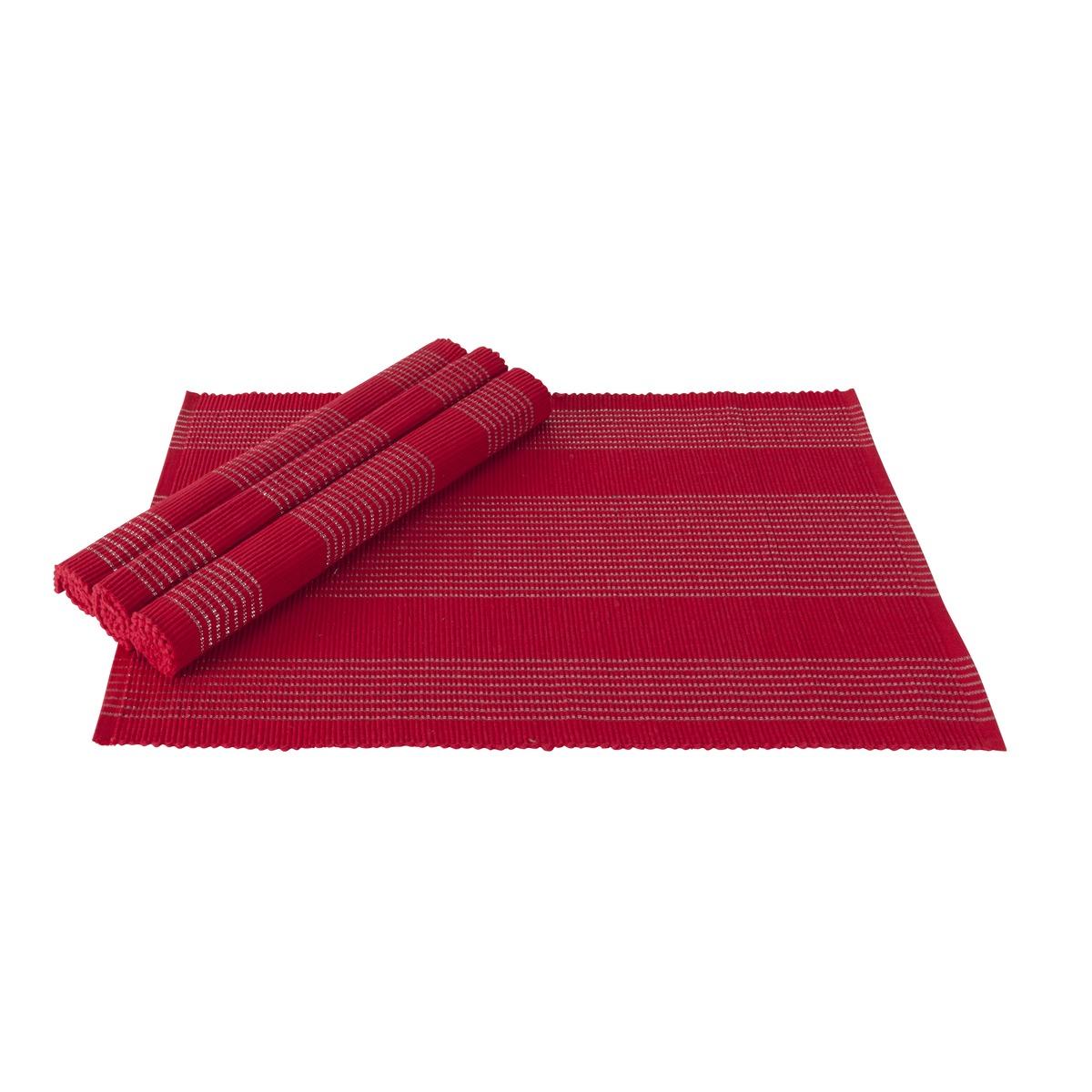 Coffret 4 sets de table - 33 x 48 cm - Rouge