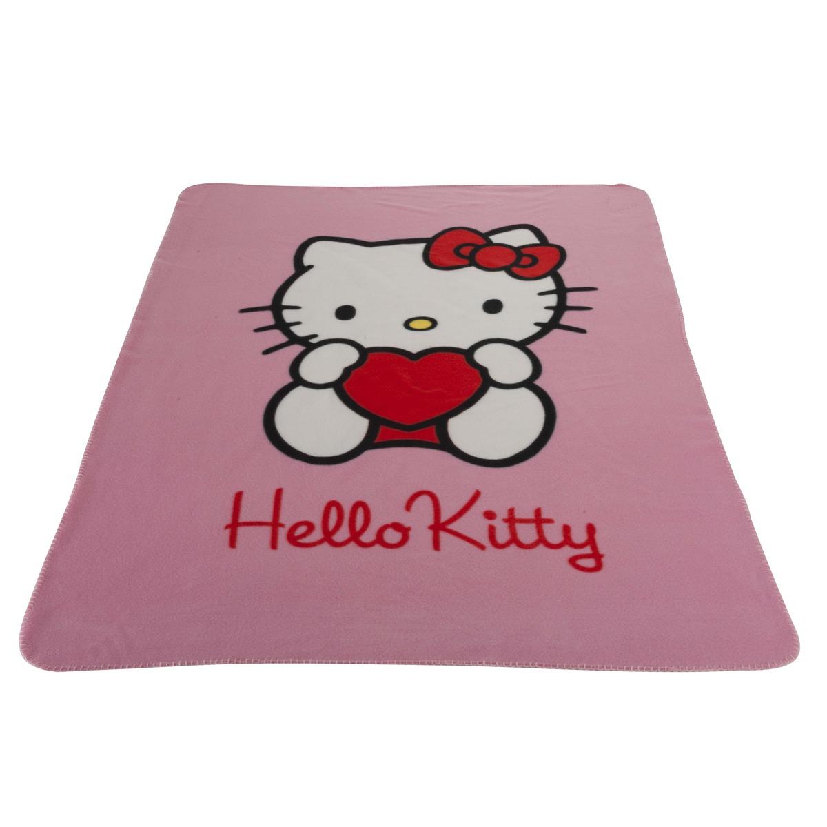 Plaid en polaire Hello Kitty - 110 x 140 cm - Rose