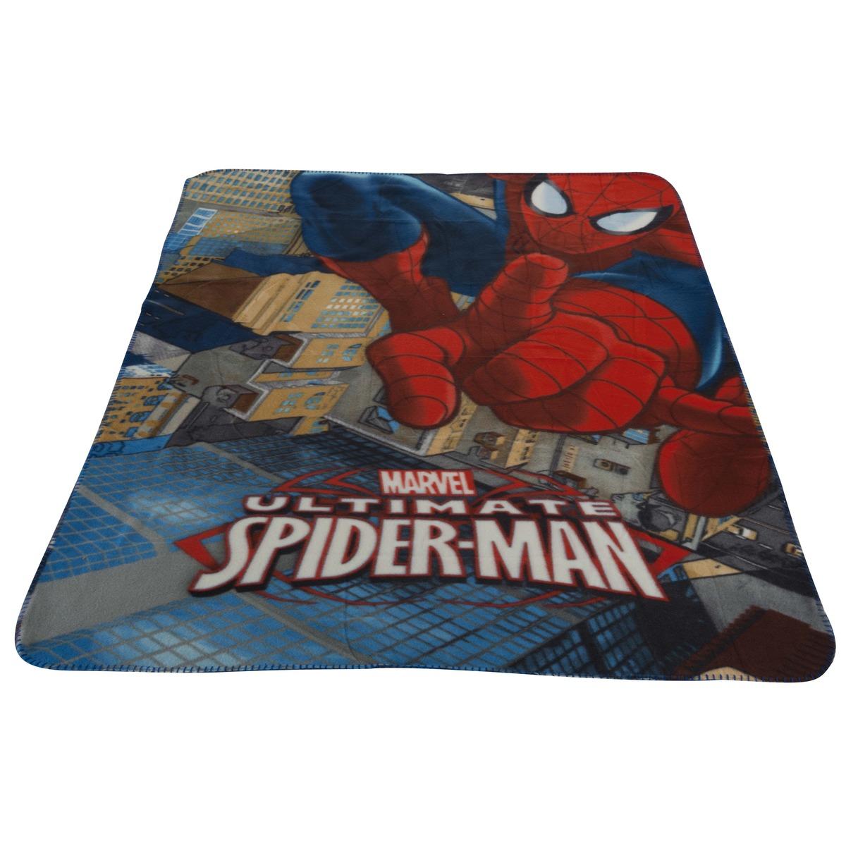 Plaid en polaire Spider-man - 110 x 140 cm - Rouge. Bleu