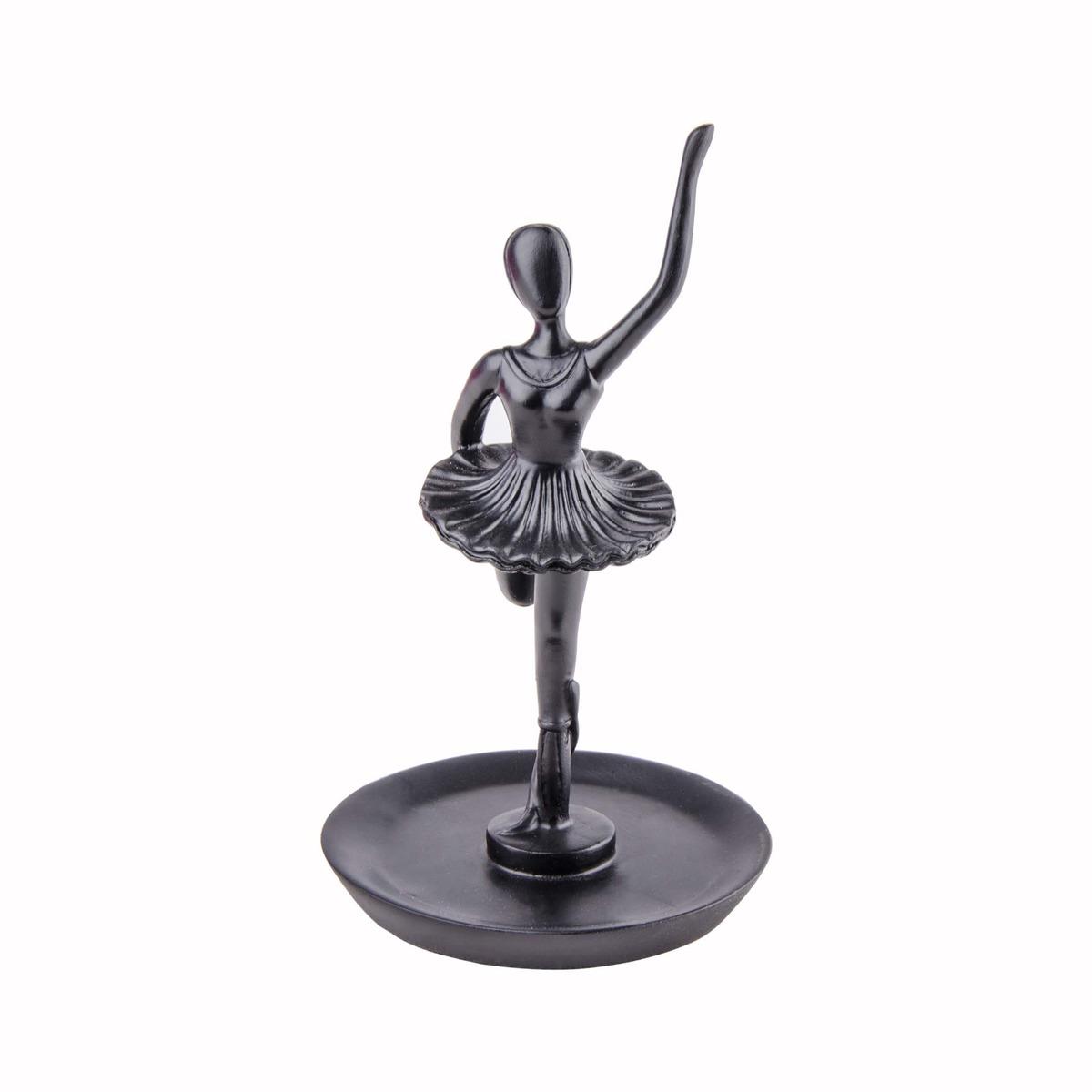 Porte-bijoux forme de danseuse - 11 x 11 x H 17 cm - Noir