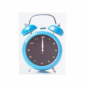 Horloge murale en forme de réveil - 30 x 3,8 x H 40 cm - Blanc, Bleu
