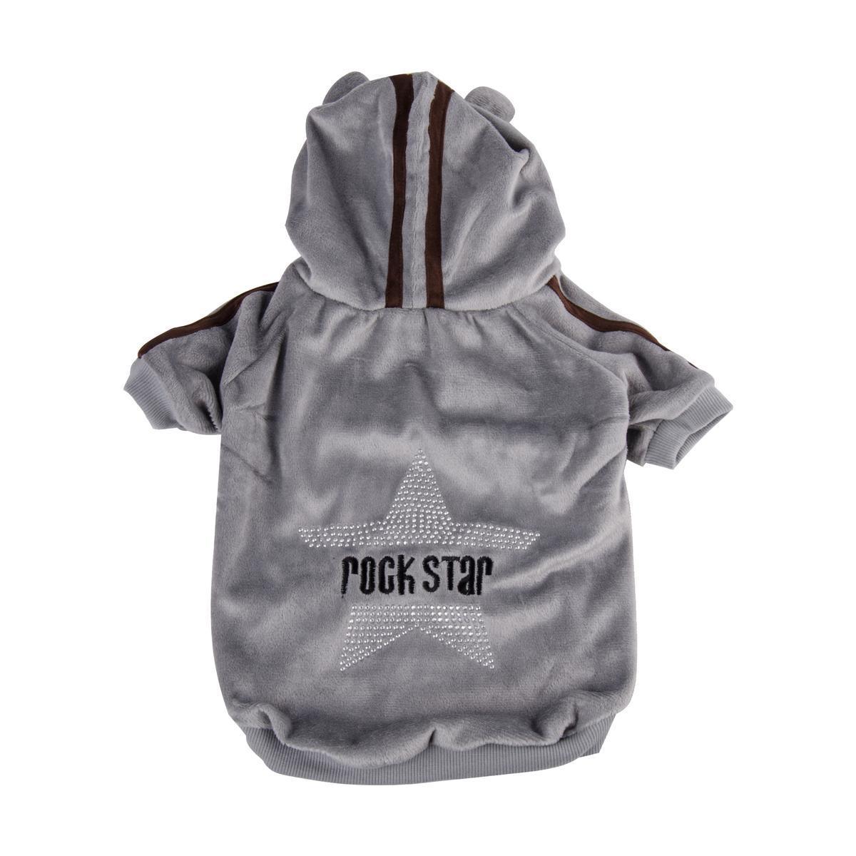 Pull à capuche pour chien - Polyester - 3 tailles - Gris ou rose