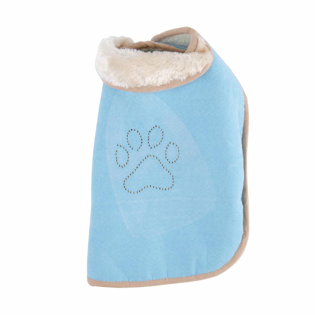 Manteau suédine pour chien - T 40 - Bleu