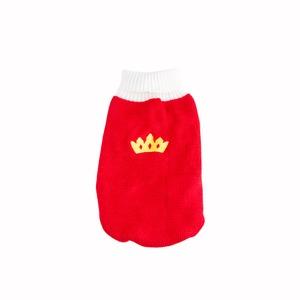 Pull couronne pour chien - T 25 cm - Rouge, Blanc