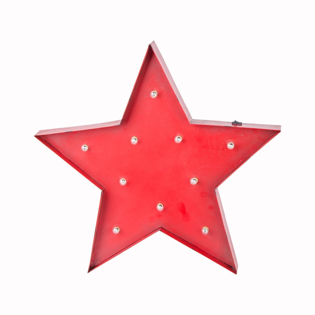 Tableau à led étoile - 51,5 x 4,5 x 49 H cm - rouge