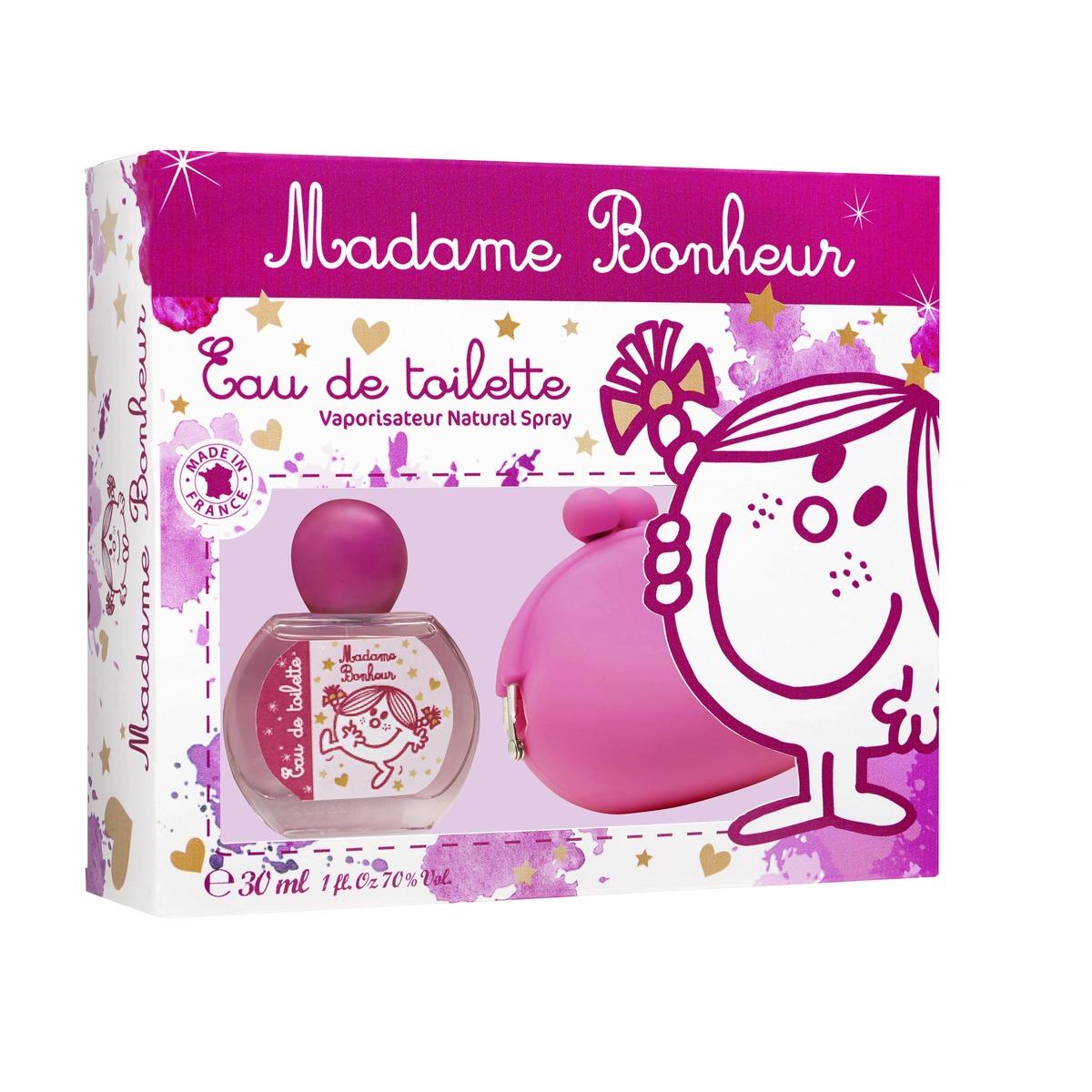 Coffret parfum + porte-monnaie Madame Bonheur - 30 ml - Rose