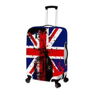 Housse de valise motif London - 55 x 65 cm - Noir, Blanc, Rouge, Bleu