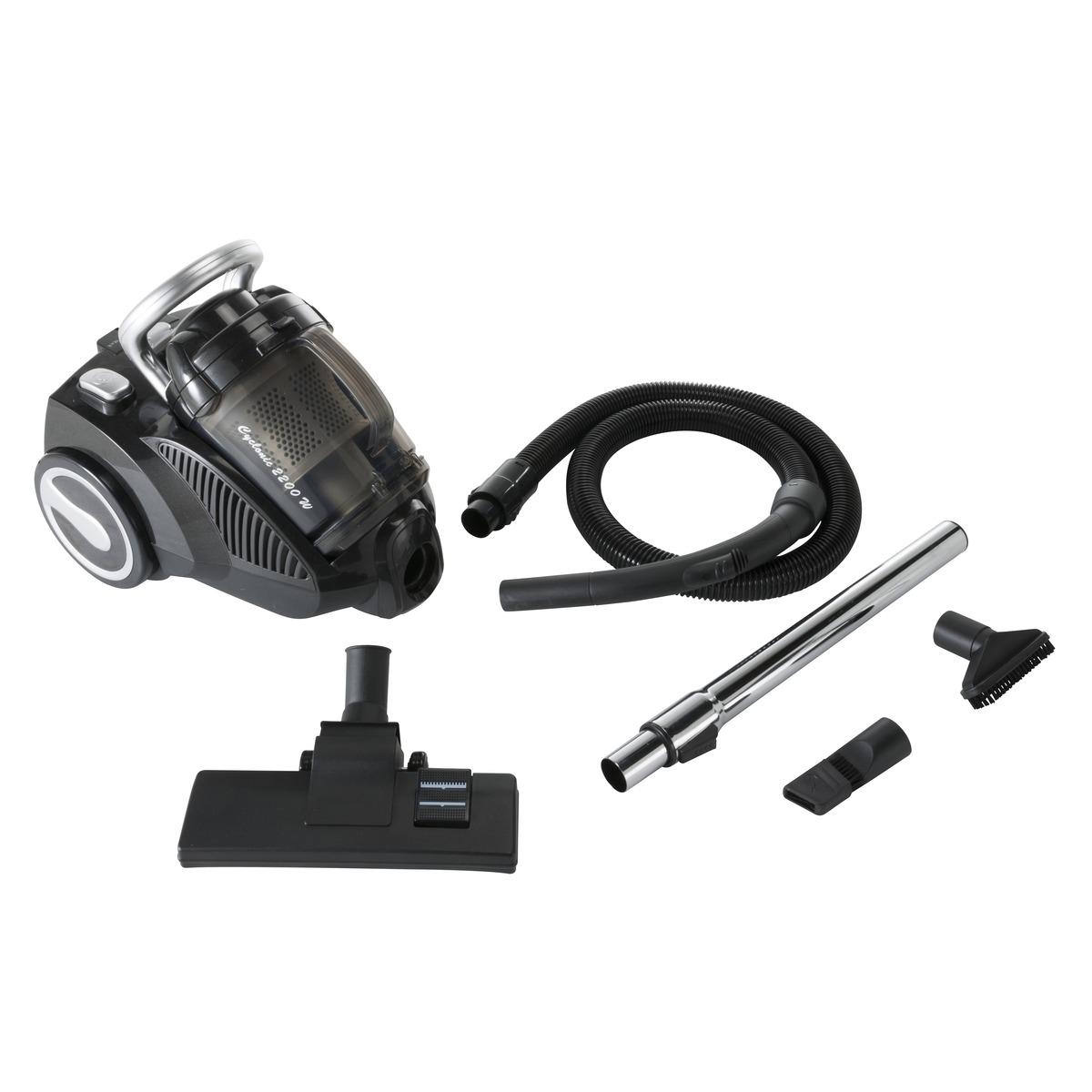 Aspirateur sans sac multicyclone - 2200 W - 2,5 L - Longueur 5 m - Noir