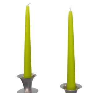 Lot de 2 bougies flambeau en cire - 2 x H 25 cm  -  Vert