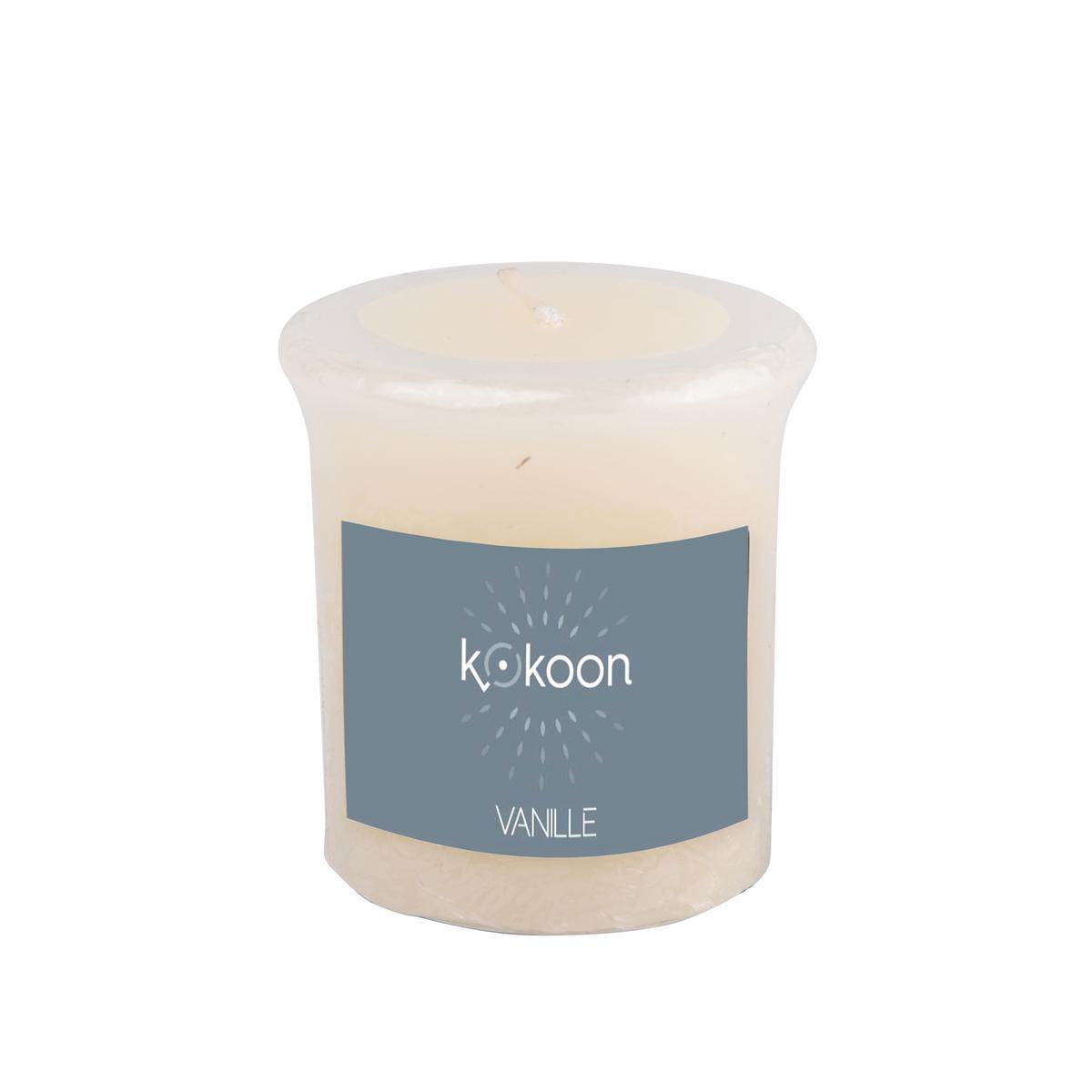 Bougie en paraffine parfum vanille - 4,4 x 4,5 cm - Blanc ivoire