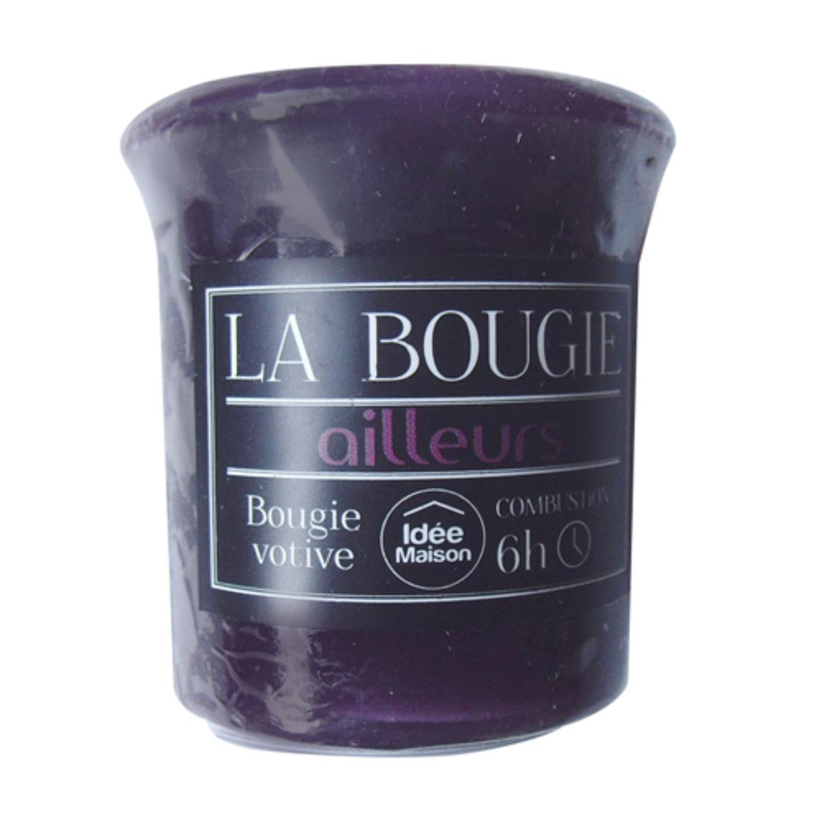 Bougie en paraffine parfum d'ailleurs - 4,4 x 4,5 cm - Violet