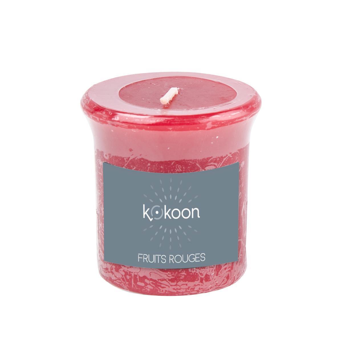 Bougie en paraffine parfum fruits rouges - 4,4 x 4,5 cm - Rouge