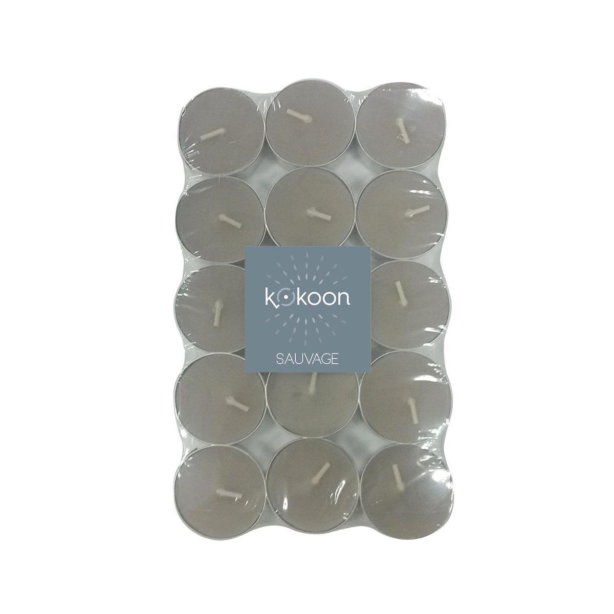 30 bougies chauffe - plat parfumées - ø 3.8 cm (la bougie) - Différents modèles - Blanc, gris - K.KOON