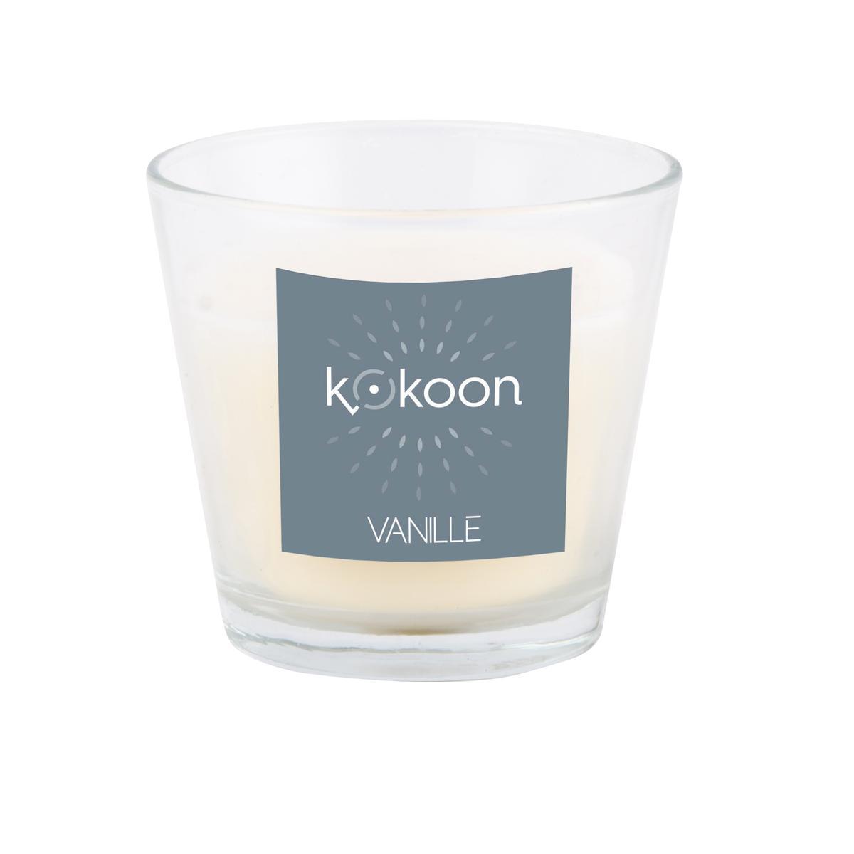 Bougie dans un verre parfum vanille - 3 x 8,2 cm - Blanc ivoire