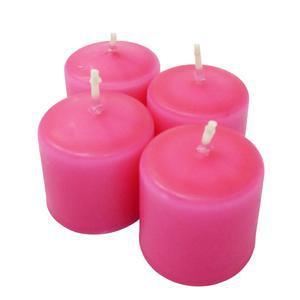 Lot de 4 bougies en paraffine - 3,8 x H 4 cm - Rose fushia