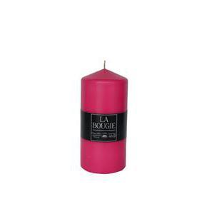 Bougie pilier cylindrique en paraffine - 6,8 x H 14 cm - Rose fushia