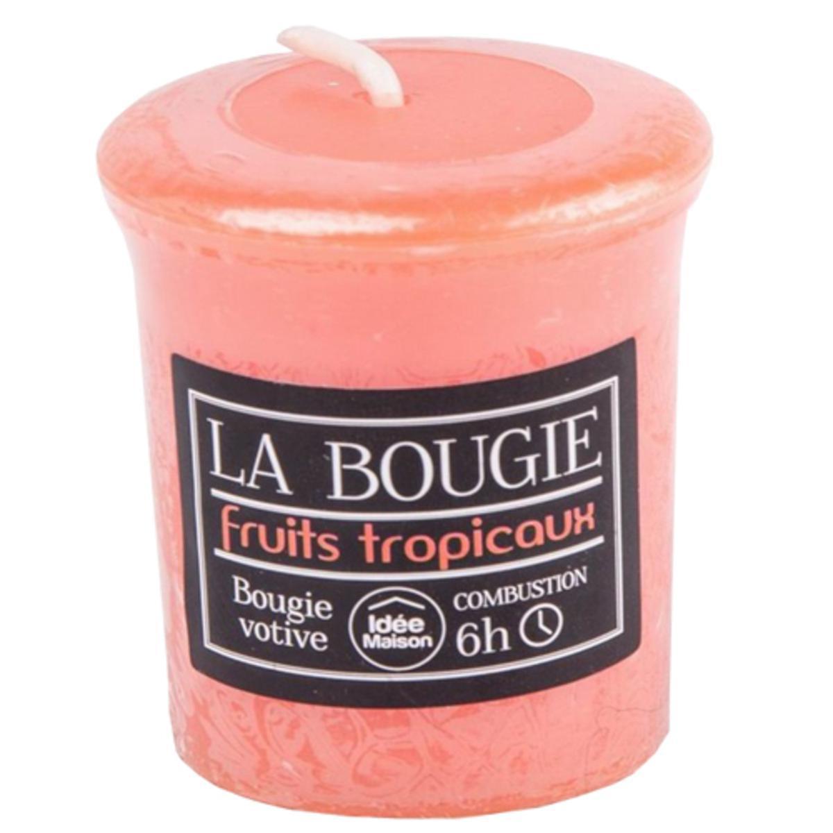Bougie en paraffine parfum fruits tropicaux - 4,4 x 4,5 cm - Orange