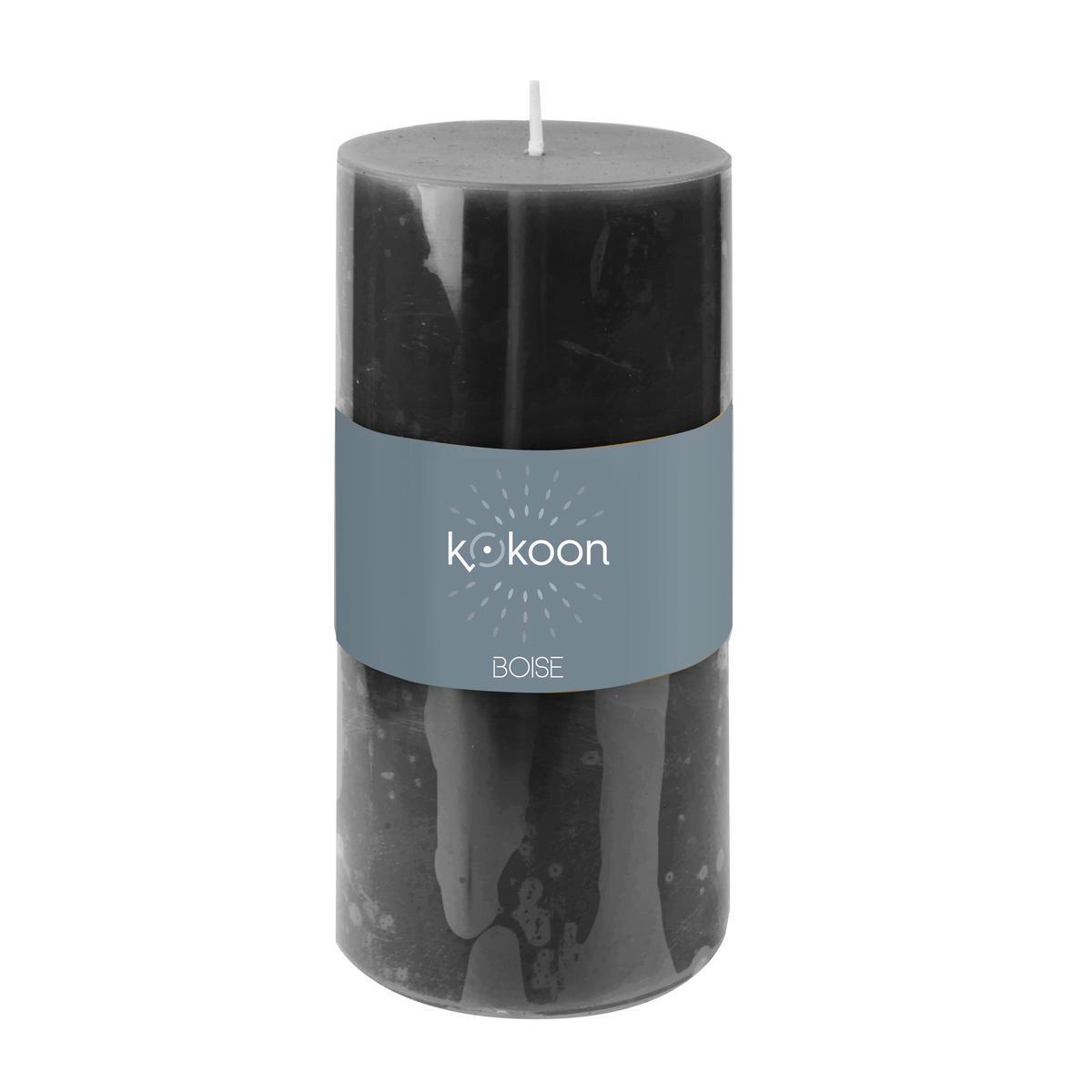 Bougie pilier parfumée - H 14 cm - Noir - Senteur Sous - bois - K.KOON