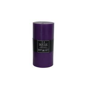 Bougie cylindrique en paraffine parfum d'ailleurs - Hauteur 14 cm - Violet