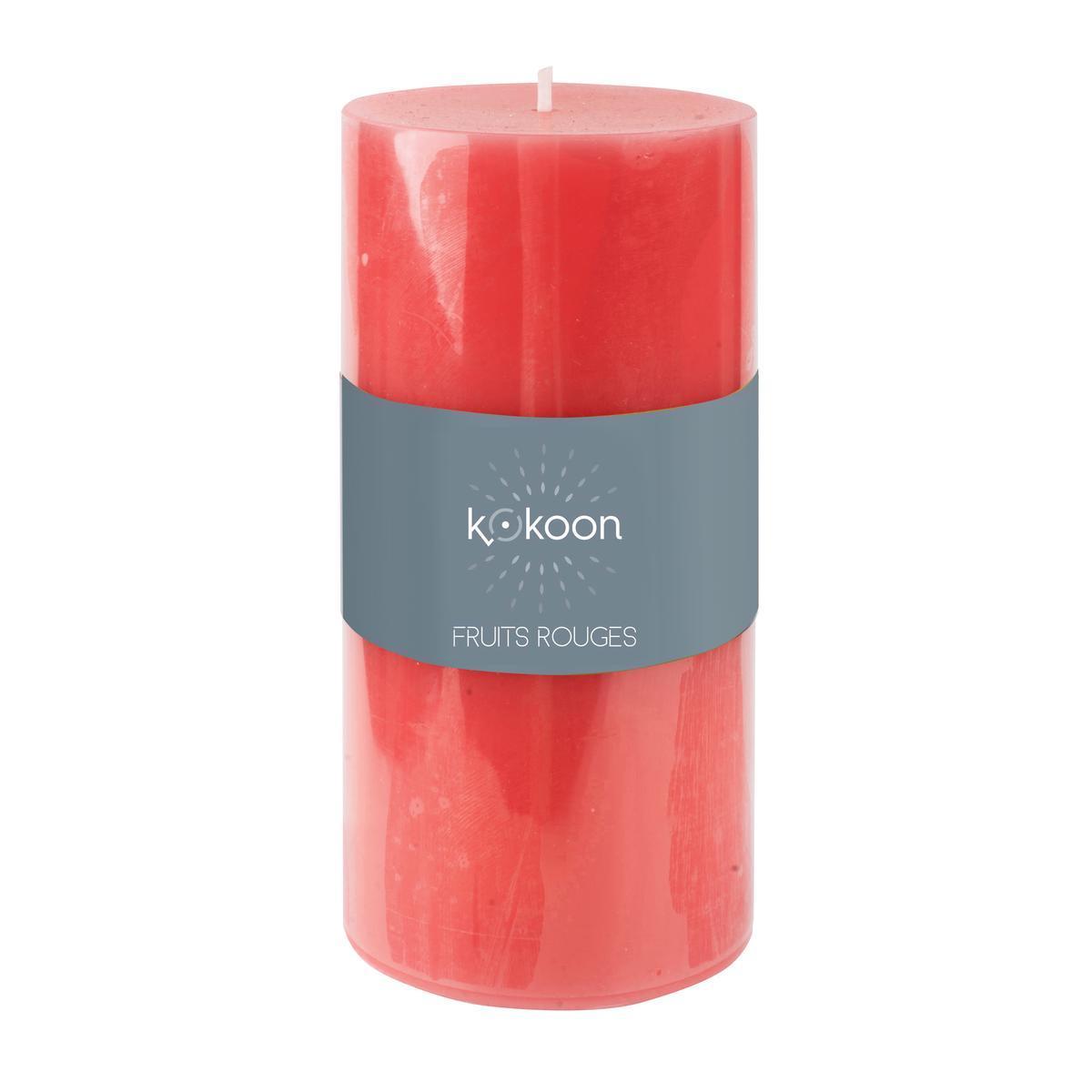 Bougie pilier parfumée - H 14 cm - Rouge - Senteur Fruits rouges - K.KOON