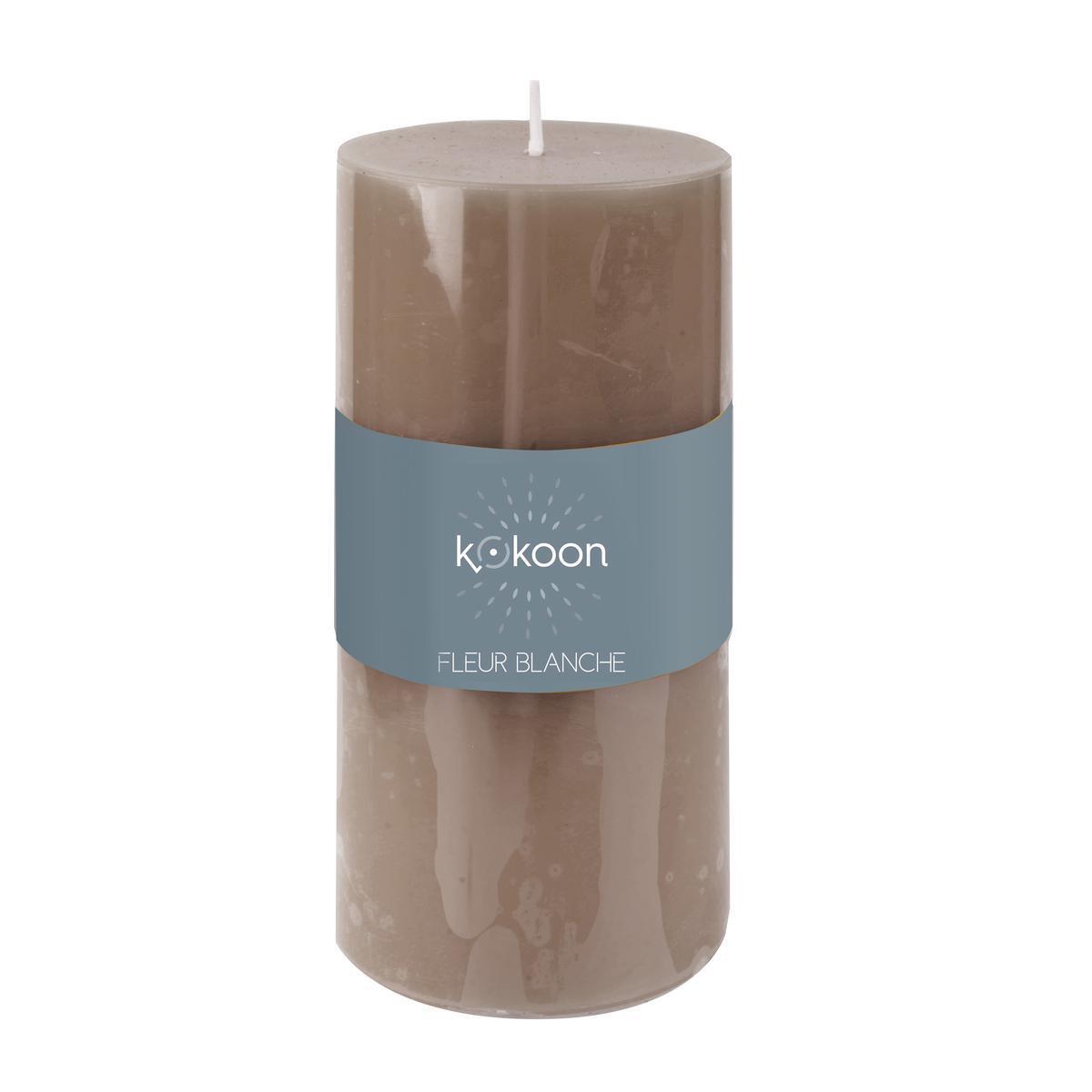 Bougie pilier parfumée - H 14 cm - Marron - Parfum Sauvage - K.KOON