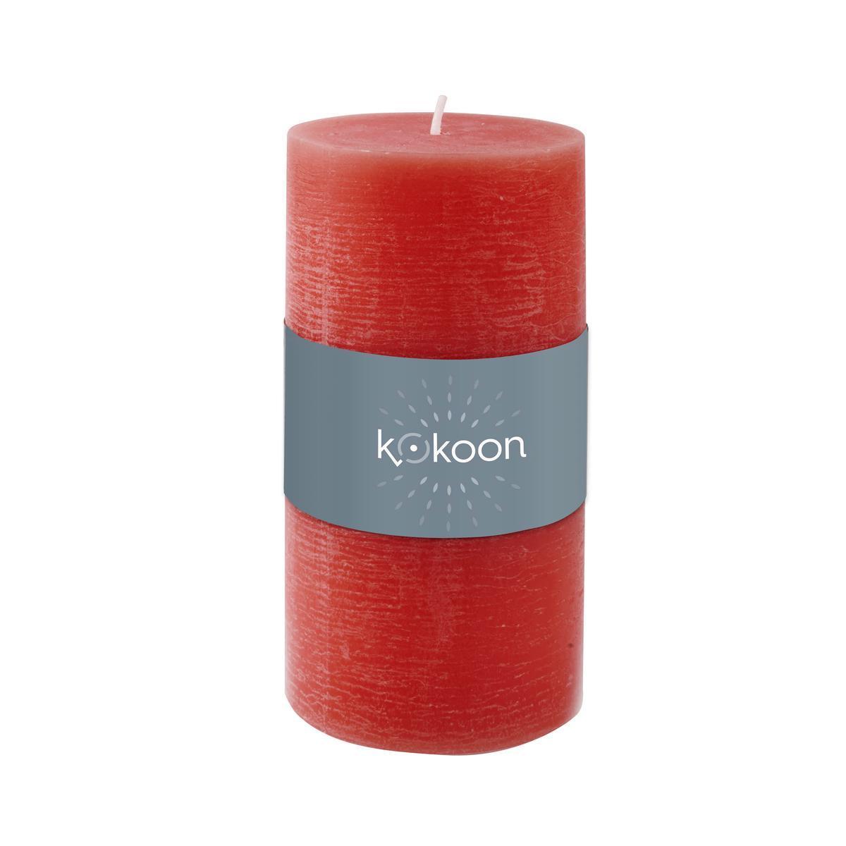 Bougie cylindrique effet marbre - ø 7 x H 14 cm - Différents modèles - Rouge - K.KOON