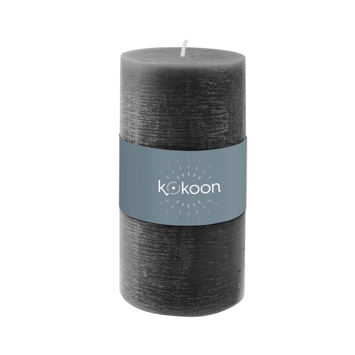 Bougie cylindrique effet marbre - ø 7 x H 14 cm - Différents modèles - Noir - K.KOON