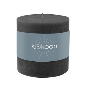 Bougie cylindrique marbrée - ø 10 x H 10 cm - Noir - K.KOON