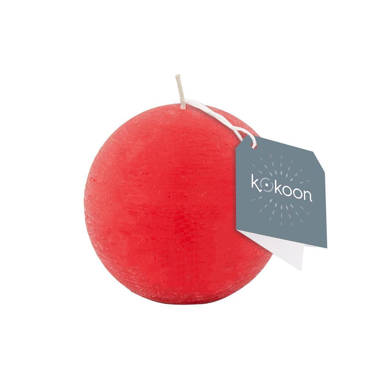 Bougie boule effet marbre - ø 10 x H 10 cm - Différents coloris - Rouge - K.KOON