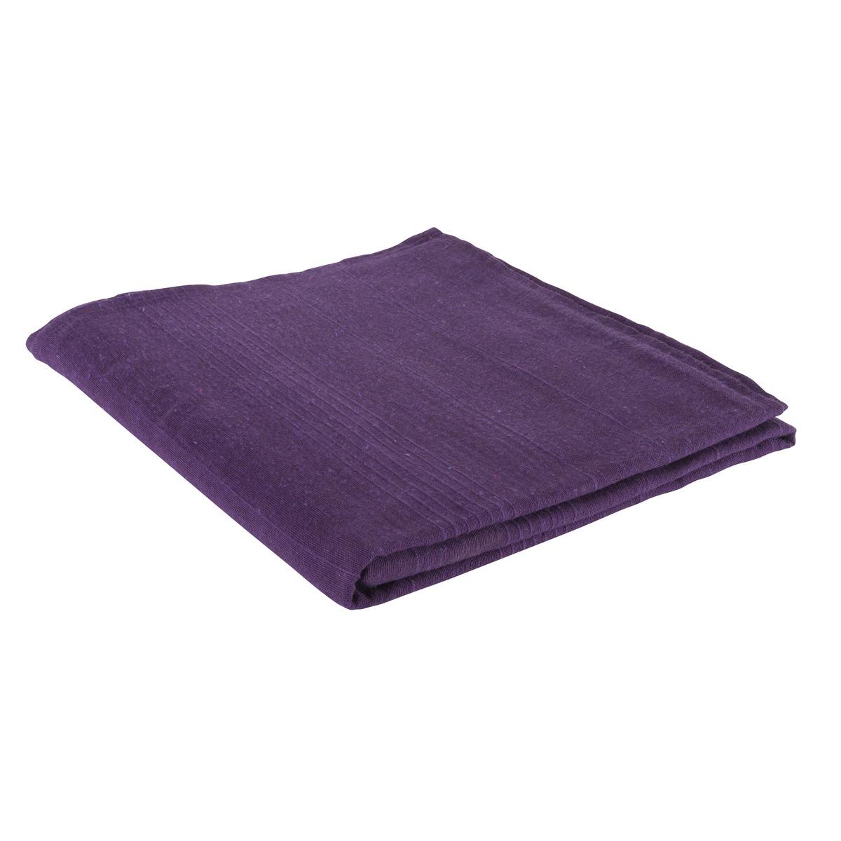 Jeté de canapé ou couvre-lit 2 personnes - 170 x 250 cm - violet prune