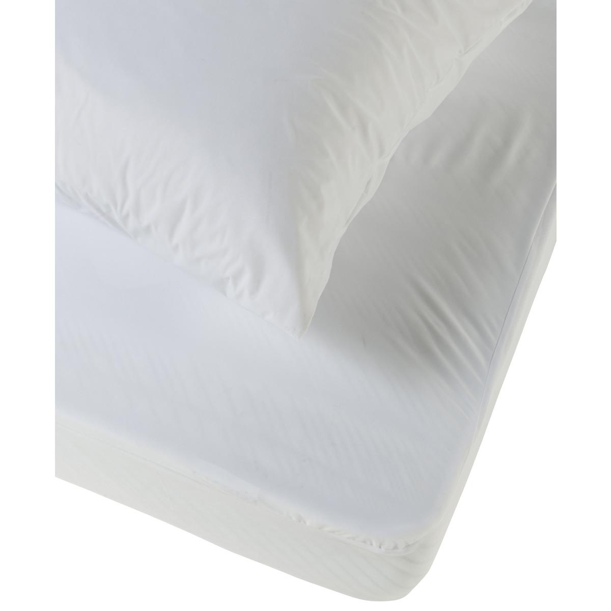 Protège-matelas imperméable + 1 protège-oreiller offert - 90 x 190 cm - blanc
