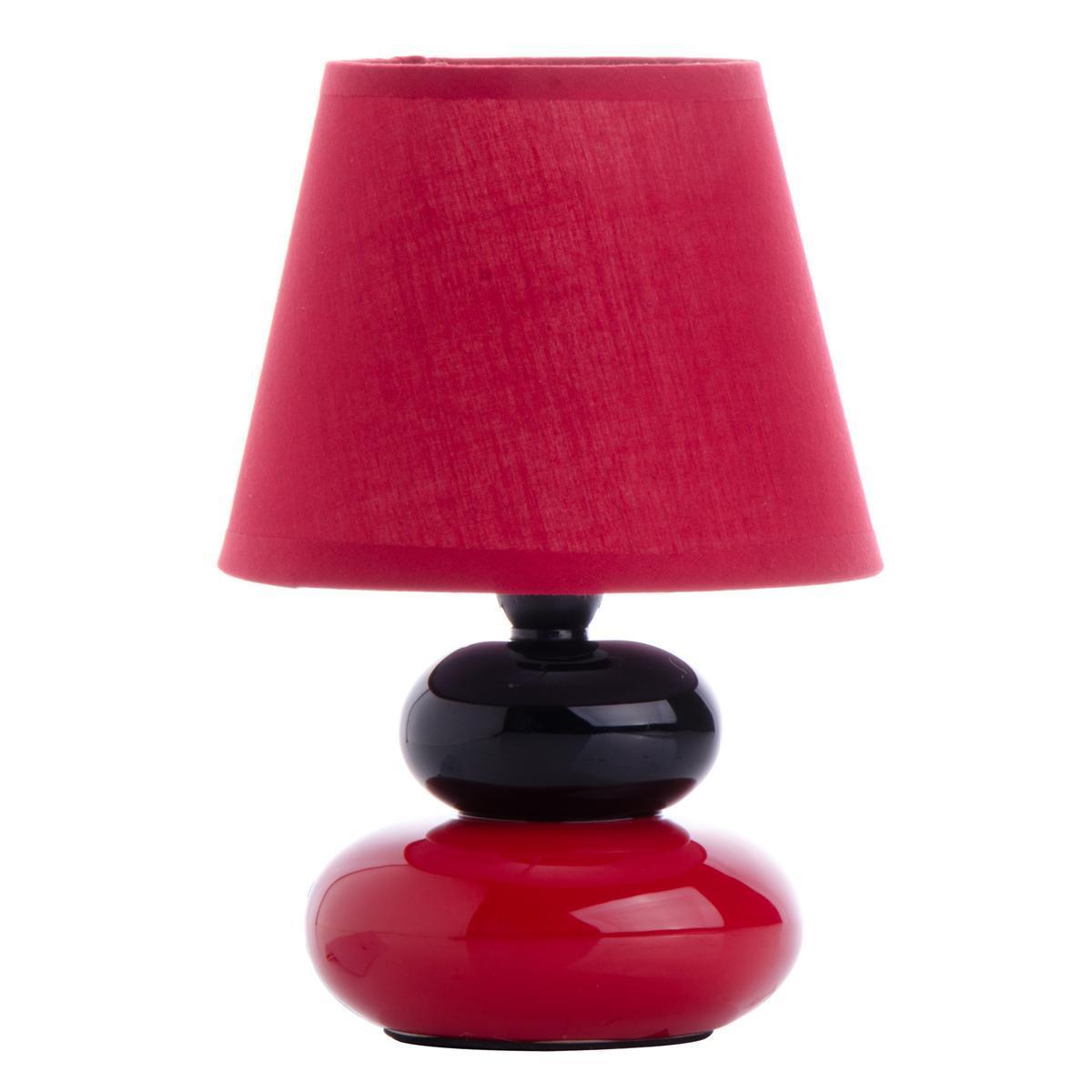 Lampe à poser stones modern - Céramique - Hauteur 22 cm - Rouge