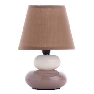 Lampe à poser stones classique - Céramique - Hauteur 22 cm - Marron taupe