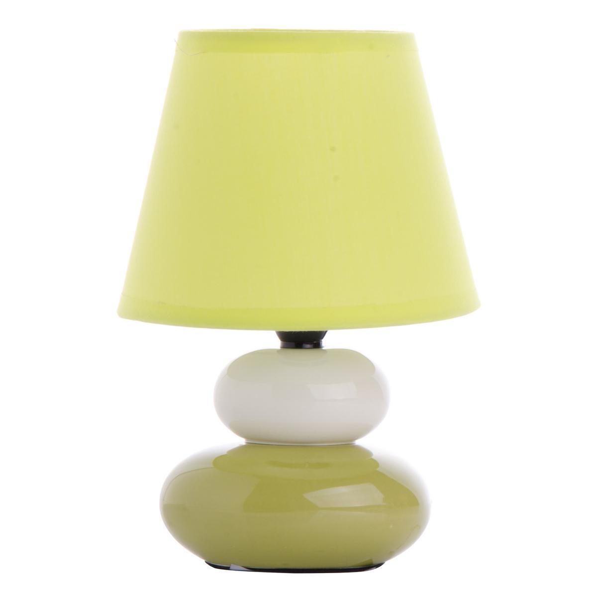 Lampe à poser stones colors - Céramique - Hauteur 22 cm - Vert anis