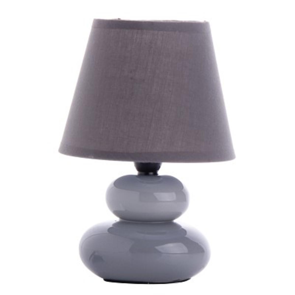 Lampe à poser stones charme - Céramique - Hauteur 22 cm - Gris, violet