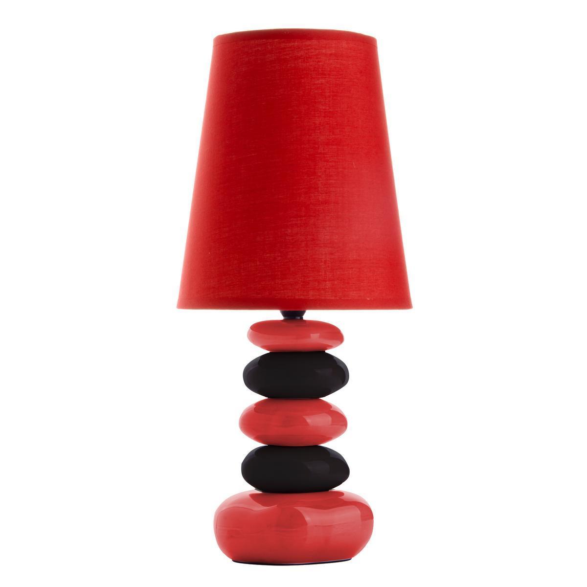 Lampe à poser stones colors - Céramique - Hauteur 41 cm - Rouge