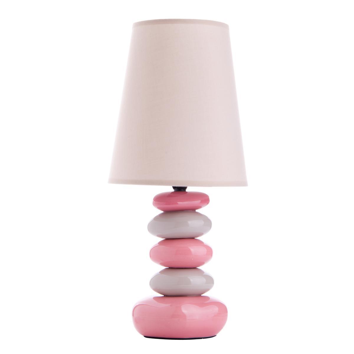 Lampe à poser stones modern - Céramique - Hauteur 41 cm - Rose