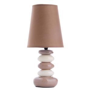 Lampe Stones - Céramique et polyester - 13,5 x 19 x H 41,5 cm - Taupe