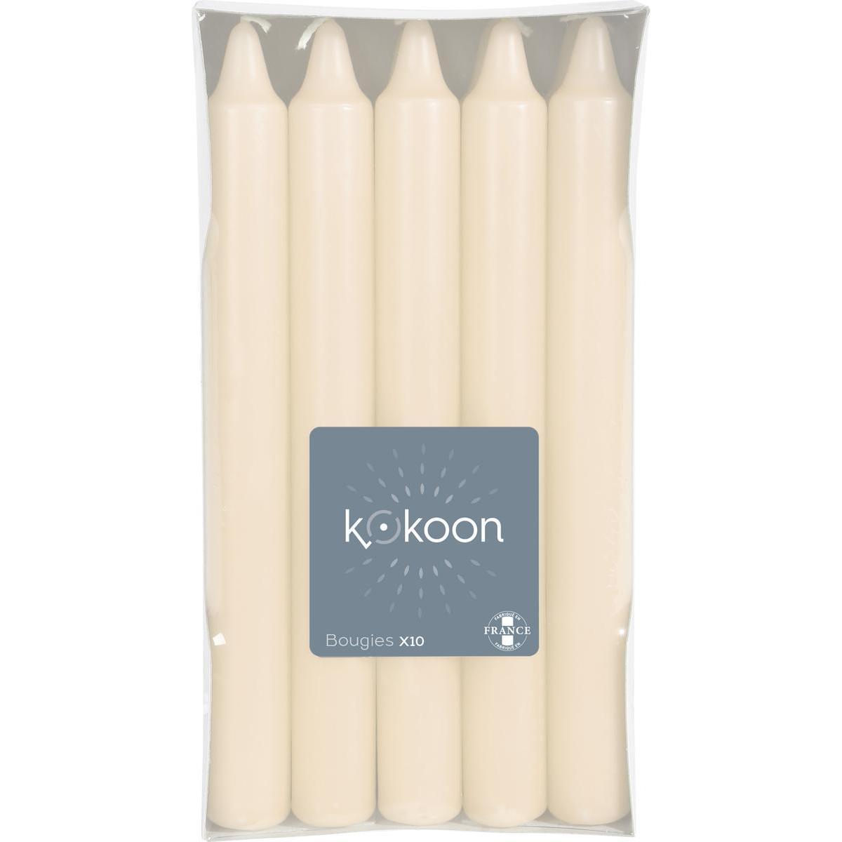10 bougies de cuisine - H 18 cm -Blanc - K.KOON