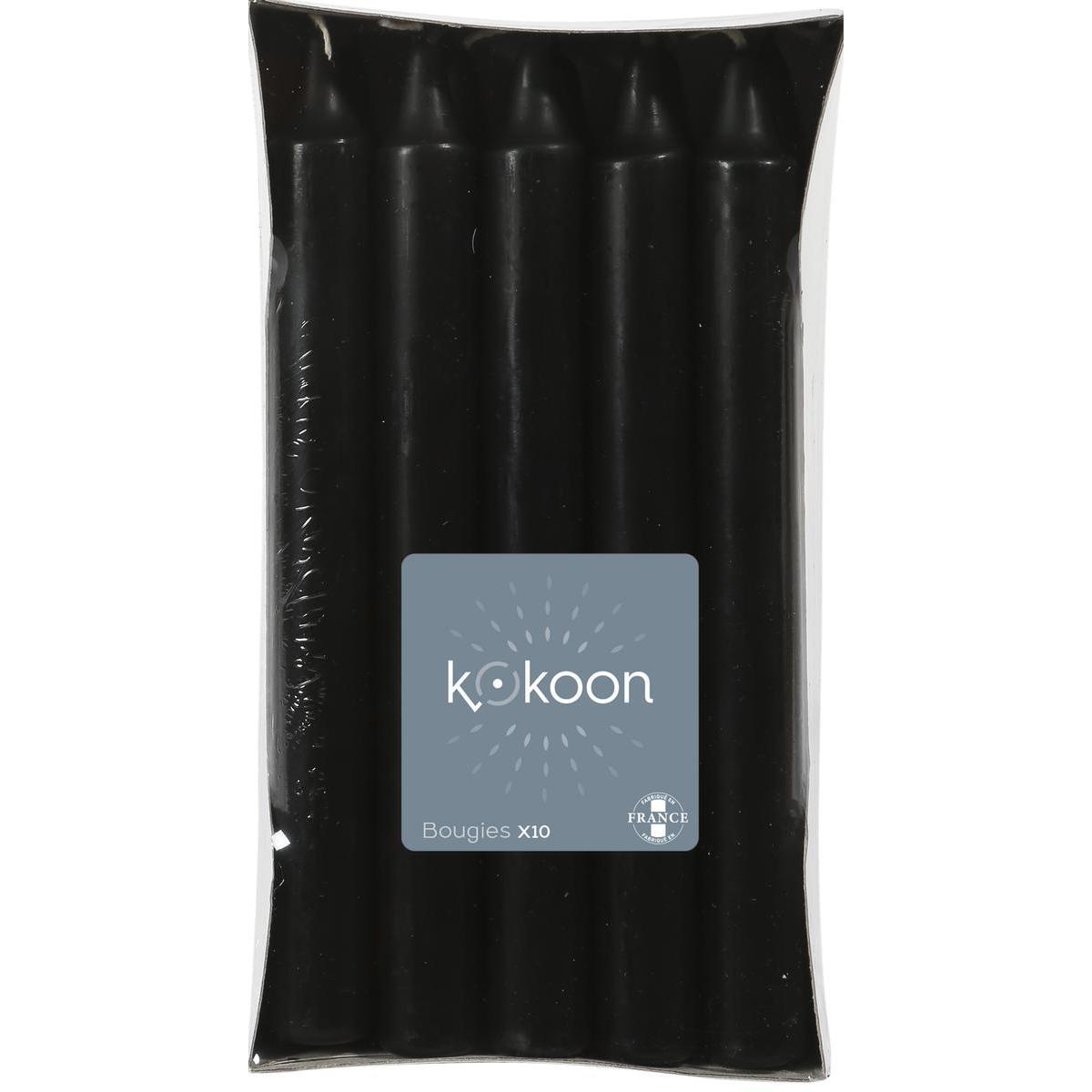 10 bougies de cuisine - H 18 cm - Noir - K.KOON