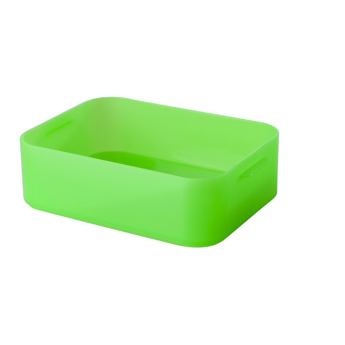 Boîte de rangement fluo - 16,7 x 11,5 x 4,7 cm - Vert