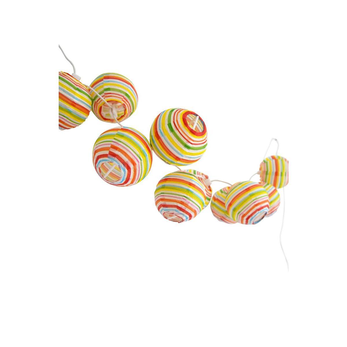 Boule japonaise luminaire - Papier - Diamètre 60 cm - Multicolore
