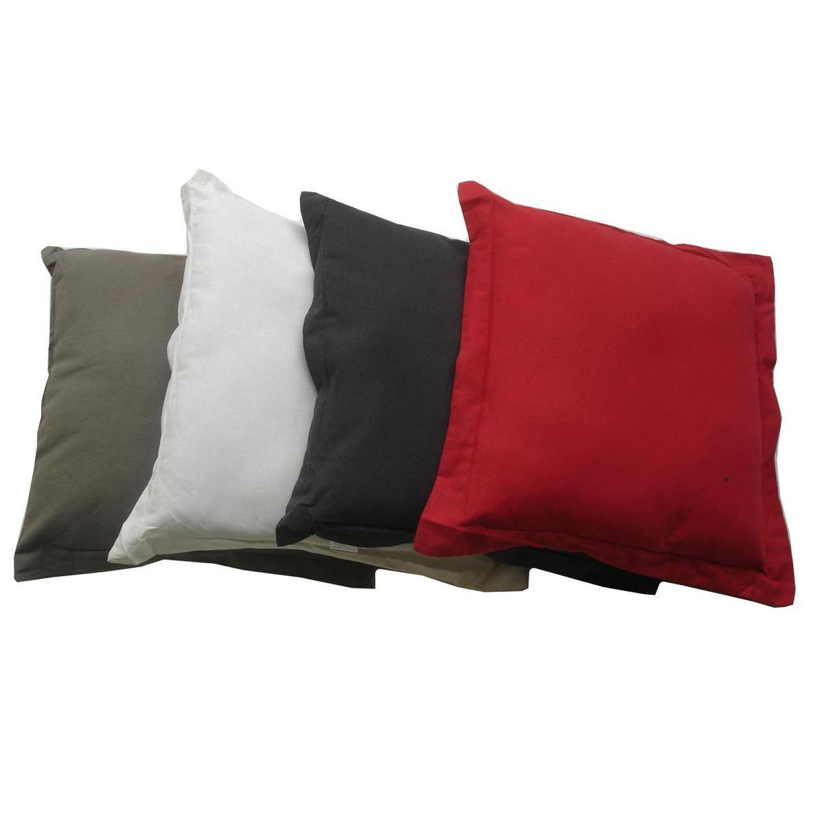 Coussin - 100 % coton - 60 x 60 cm - Rouge