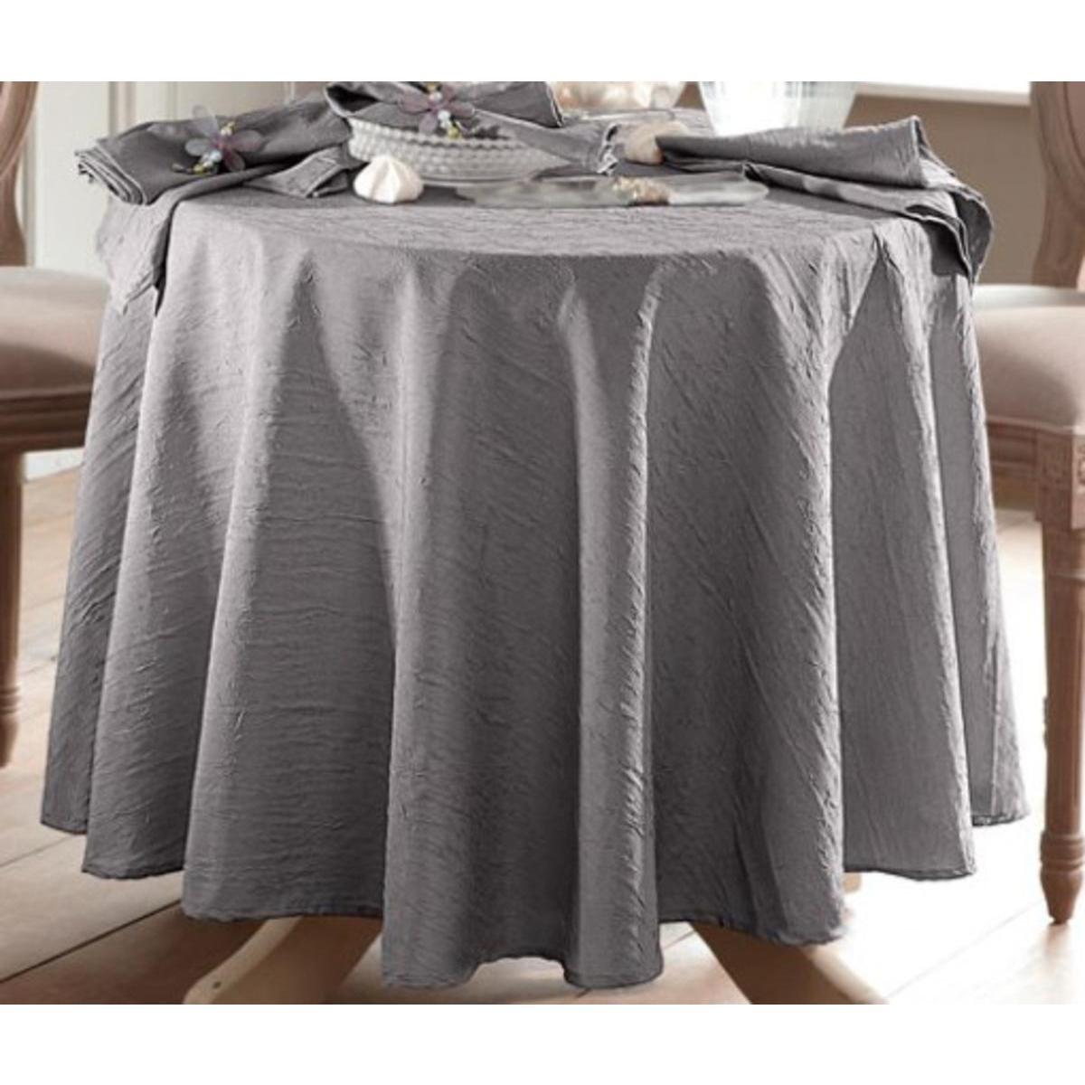 Nappe froissée - Polyester - 140 x 240 cm - Marron taupe, rouge ou gris