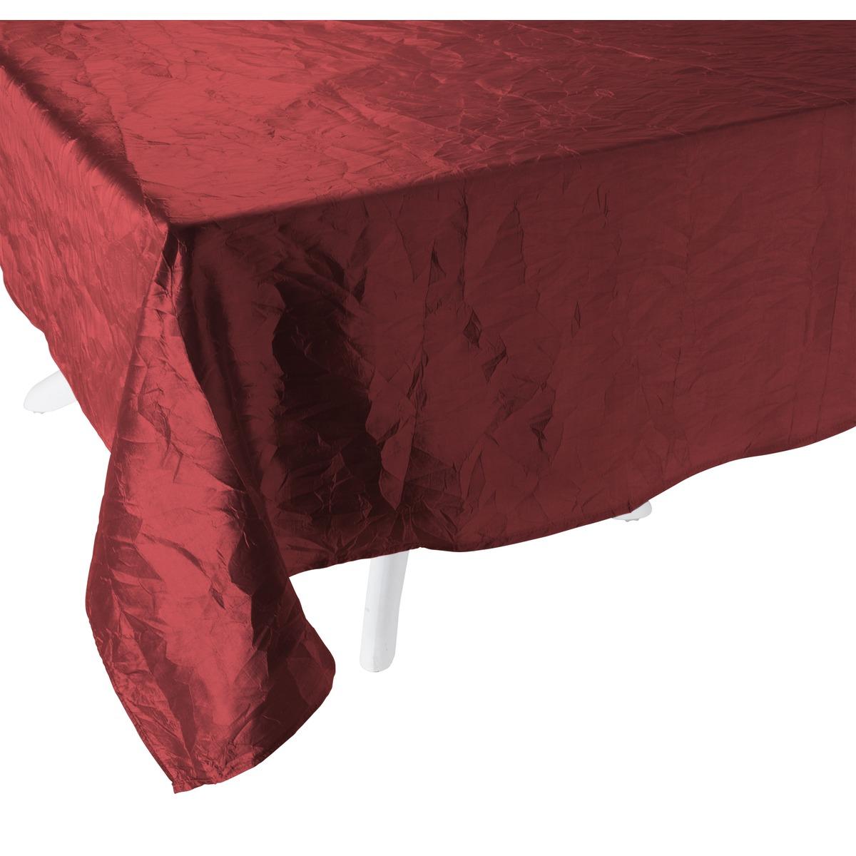 Nappe en tissu effet froissé - 140 x 240 cm - Rouge