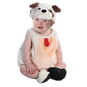Déguisement bébé modèle chien - Taille 12 à 24 mois - Blanc, Rose, Marron