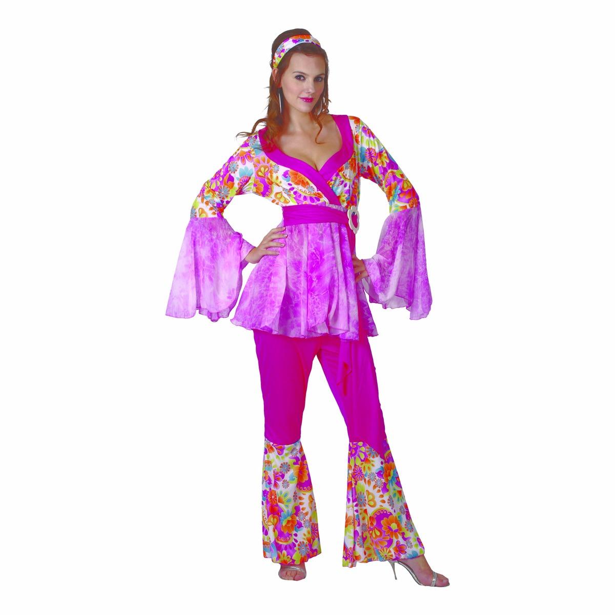 Déguisement adulte femme modèle hippie - Taille unique - Multicolore