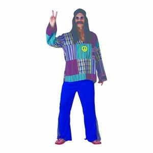 Déguisement adulte homme modèle Woodstock - Taille unique - Bleu, Marron