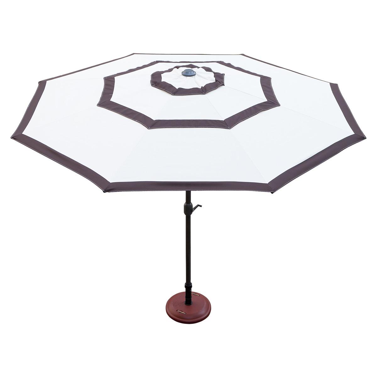 Parasol double cheminée - diamètre 3 m - marron taupe